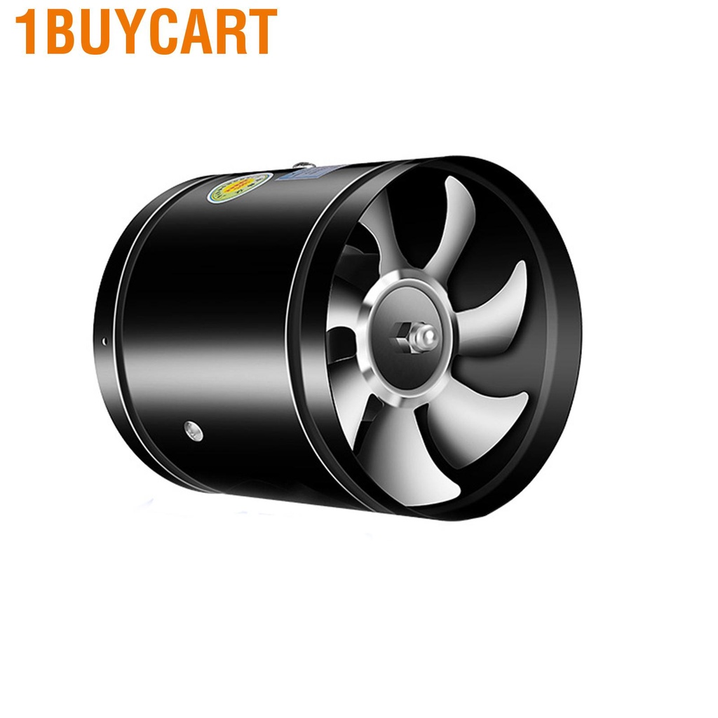 1buycart Duct Fan Powerful Ventilation High Speed Copper Wire Motor Metal Round Exhaust for Kitchen Bathroom Basement Black
