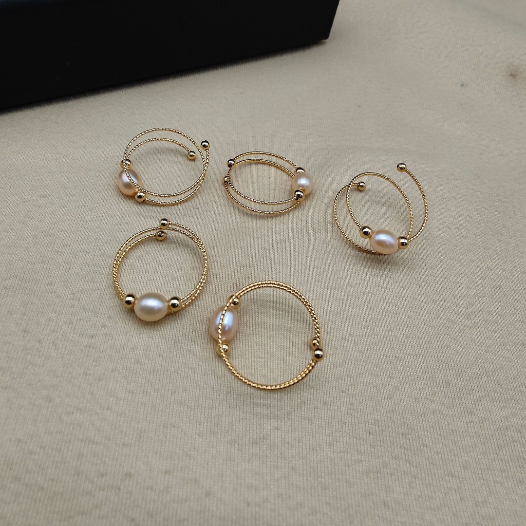 Nhẫn Mạ Vàng 14k Đính Ngọc Trai Nhân Tạo Thời Trang