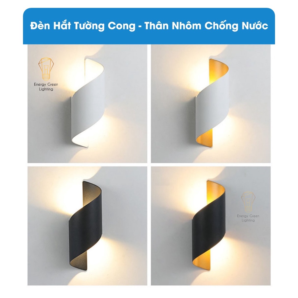 Đèn Tường Energy Green Lighting Cong 2 Đầu Phát Sáng DT-896s Ánh Sáng Vàng - Led Siêu Sáng 10w - Có Video - Chống Nước