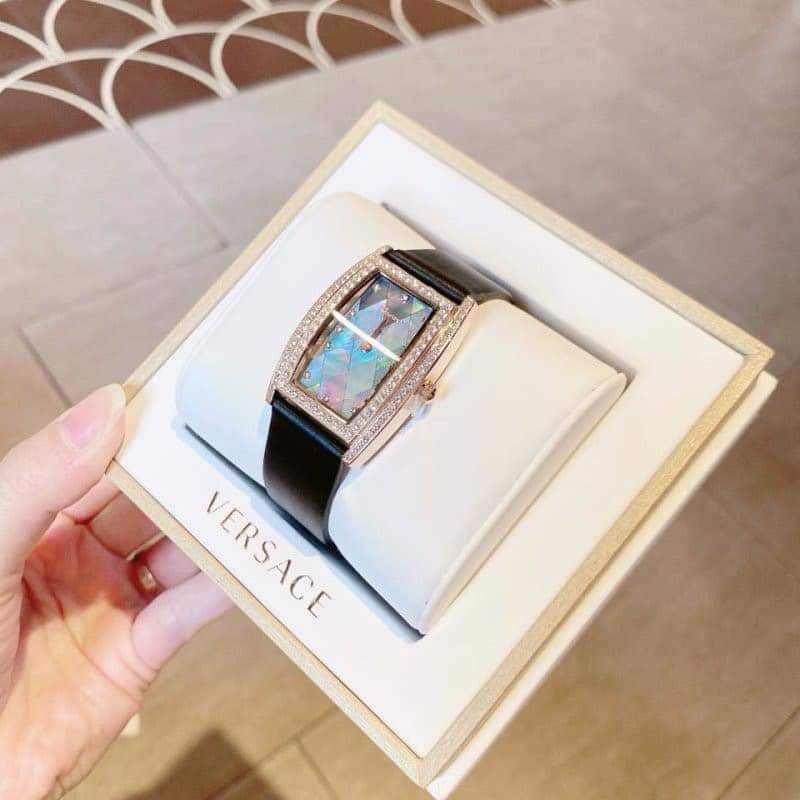 Đồng Hồ Davena Nữ Chính Hãng Mặt Khảm Trai Xanh Lấp Lánh Size 32mm