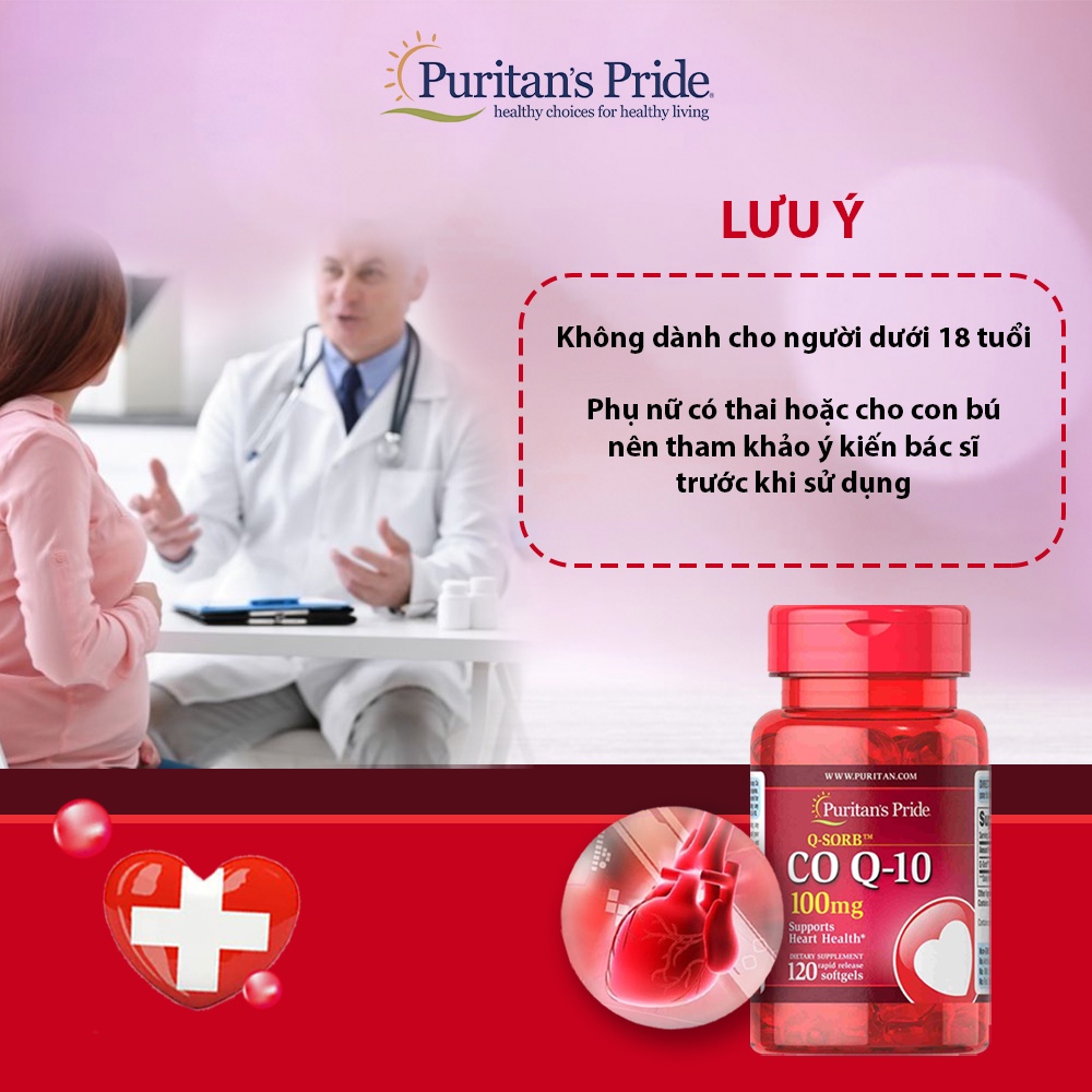 Viên uống hỗ trợ tim mạch Puritan's Pride Q-SORB Co Q-10 100mg 120 viên của Mỹ