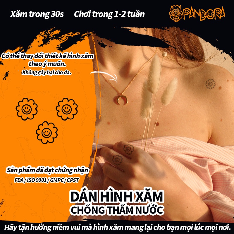 Hình Xăm Dán Tạm Thời Chữ  MINI 15 Ngày Chống Thấm Nước Thích hợp cho cả nam và nữ SCC-31 【PANDORA Magic Tattoo】