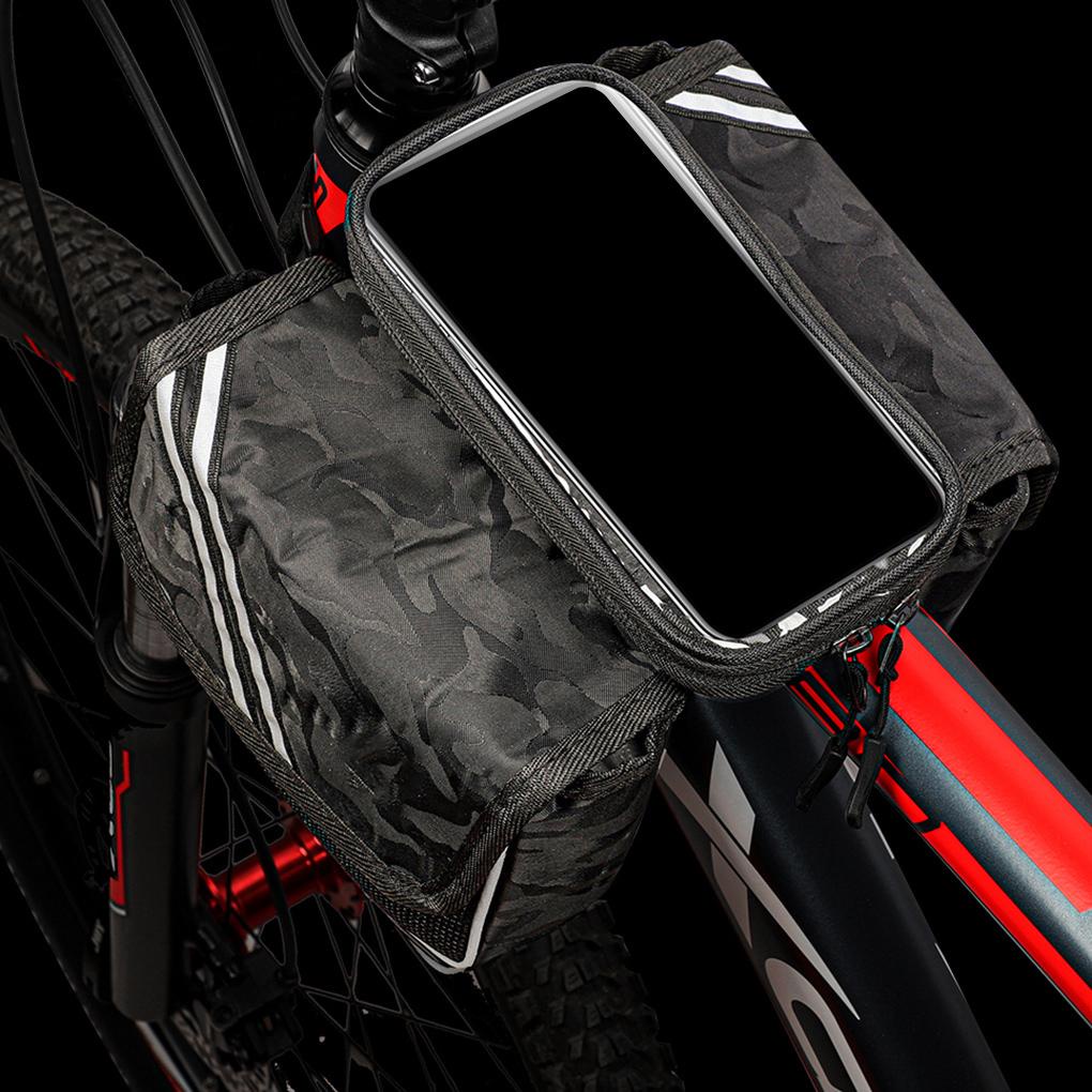 Túi Đựng Điện Thoại Gắn Khung Xe Đạp Có Dây Kéo Phản Quang