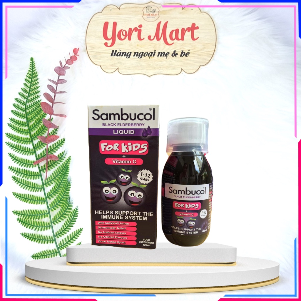 Siro Sambucol tăng đề kháng cho bé, Siro tăng đề kháng Sambucol Anh 120ml (date 2023)