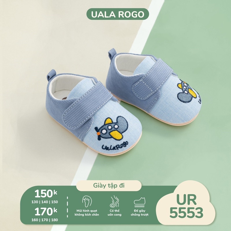 Giày tập đi Uala Rogo cho bé trai bé gái mềm mại cao cấp