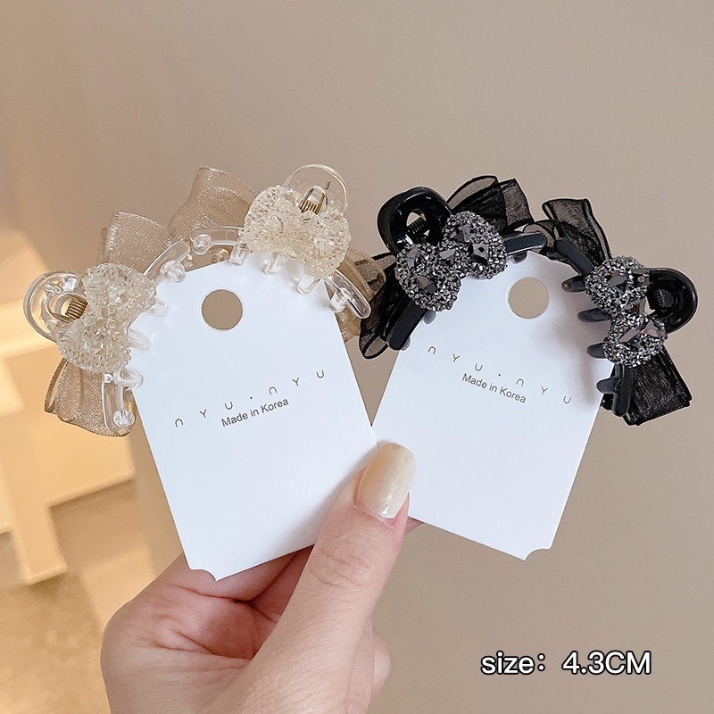 1 Cặp Kẹp Tóc Nơ Lưới Xinh Xắn Cho Bé Gái