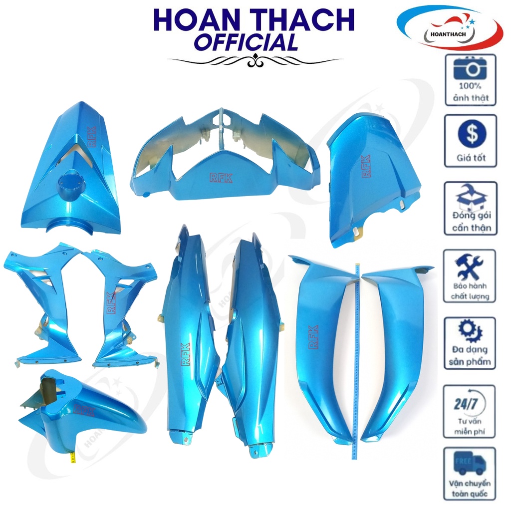 Dàn Áo xe máy Sirius màu Xanh Da nhựa đài loan, HOANTHACH SP011199