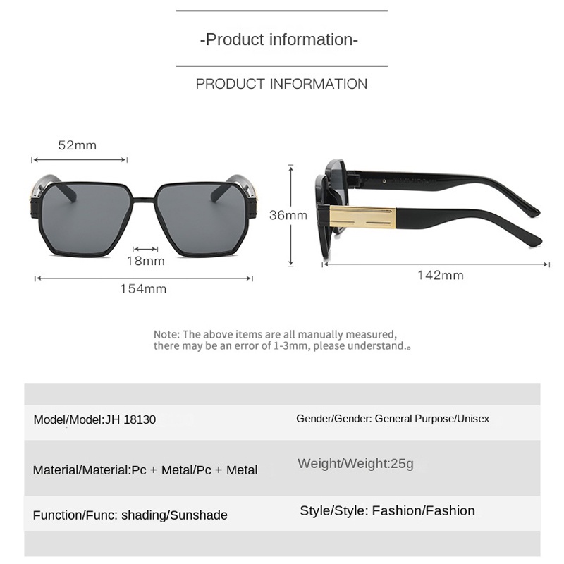 Kính Mát Gọng Vuông Bản To Thời Trang Cho Nữ