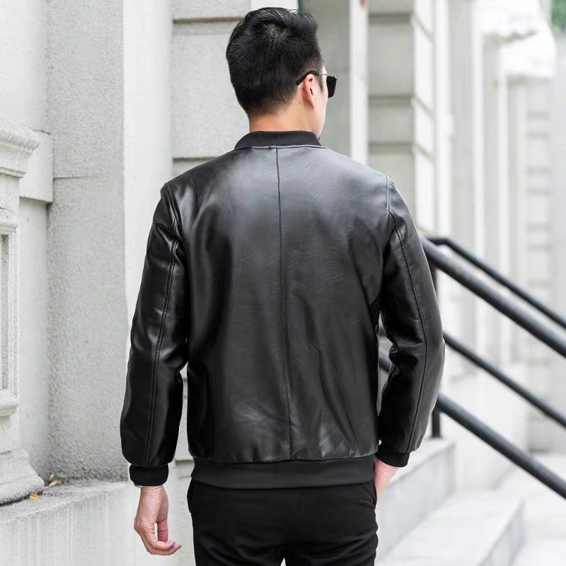 Áo Khoác Da Bomber Nam Cao Cấp Phong Cách Hàn Quốc - BH 1năm