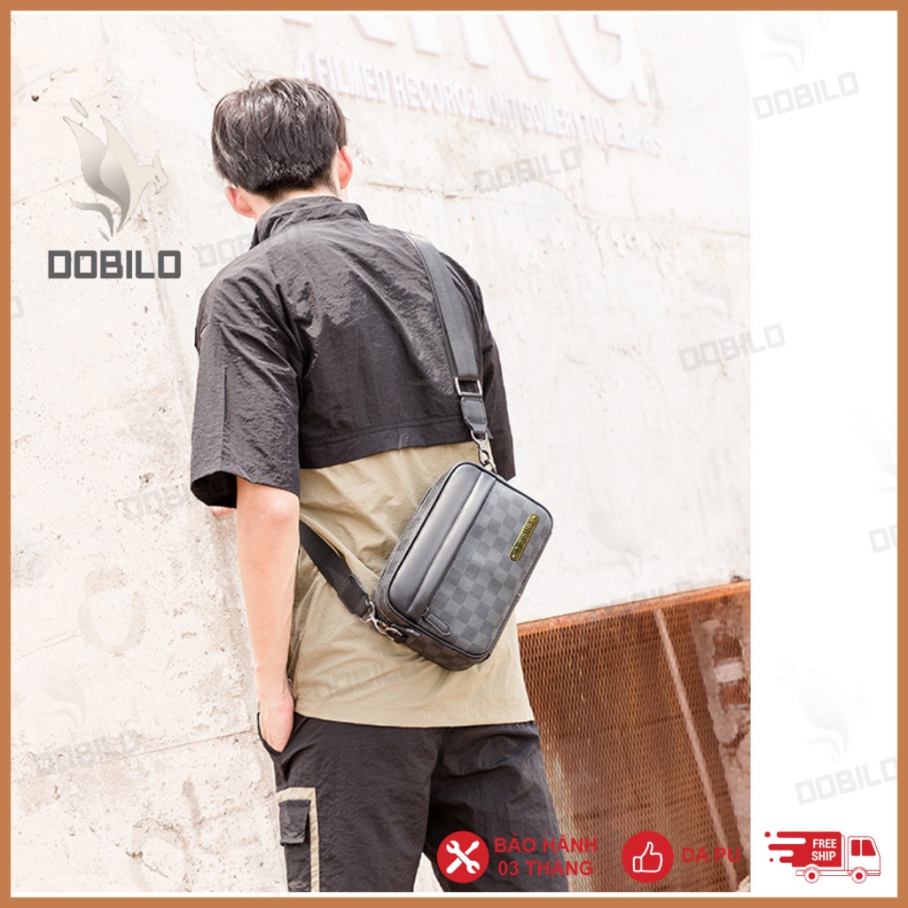 Túi Đeo Chéo Da Nam, Nữ Cao Cấp DOBILO Da Pu Chống Nước, Phong Cách Hàn Quốc BG06