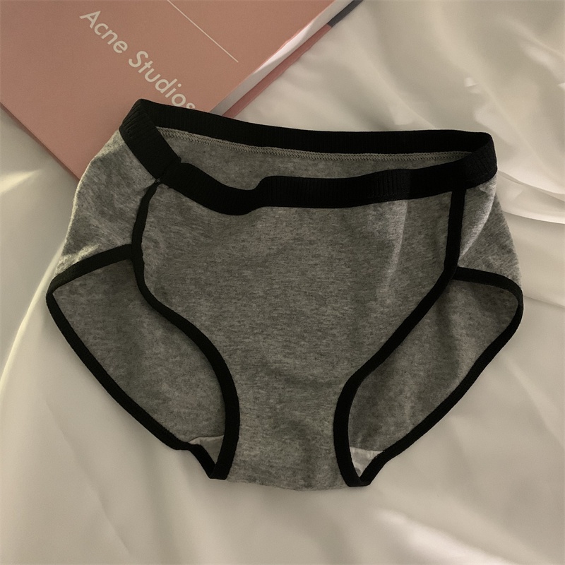 Quần Lót cotton Lưng Vừa Màu Trắng Đen Cho Nữ