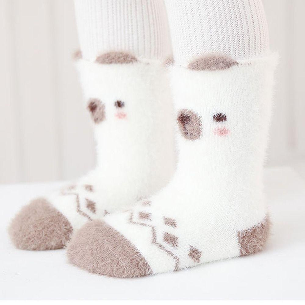 Đôi Vớ Nhung Dày Cổ Cao Đến Giữa Bắp Chân In Họa Tiết Động Vật Dễ Thương
