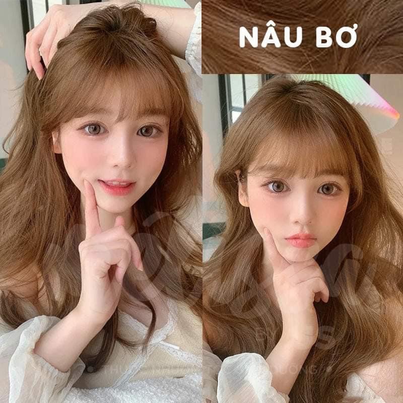 Thuốc Nhuộm Tóc Nâu Bơ Ngọt Ngào Không Tẩy ( Tặng Oxy Dương + Găng Tay + Hdsd)