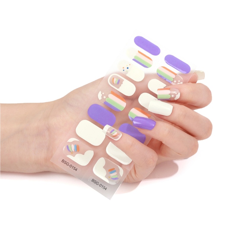 Set 16 Miếng Dán Trang Trí Móng Tay Nghệ Thuật Tự Dính Thời Trang Dành Cho Nữ DIY