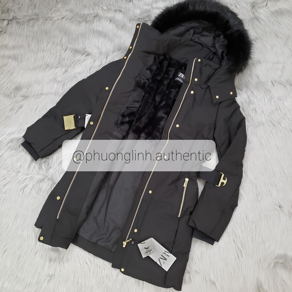 Áo Khoác lông vũ dáng dài chống nước, đai eo điều chỉnh Zara Auth New Tag có sẵn 8073/226 8073226