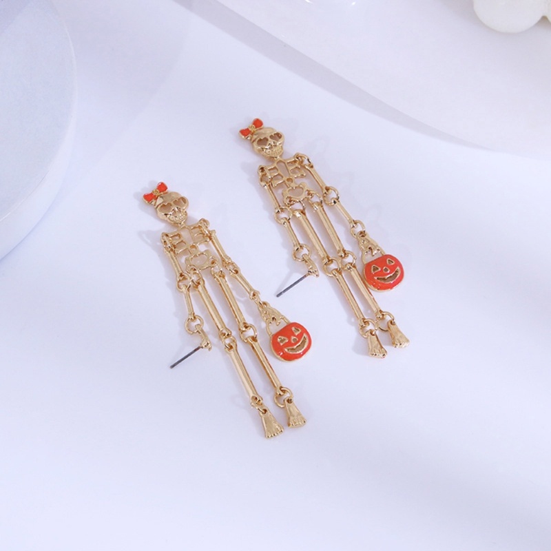 Flgo Bông Tai Hình Đầu Lâu / Bí Ngô / Đầu Lâu Phong Cách Punk Thời Trang Cho Nữ