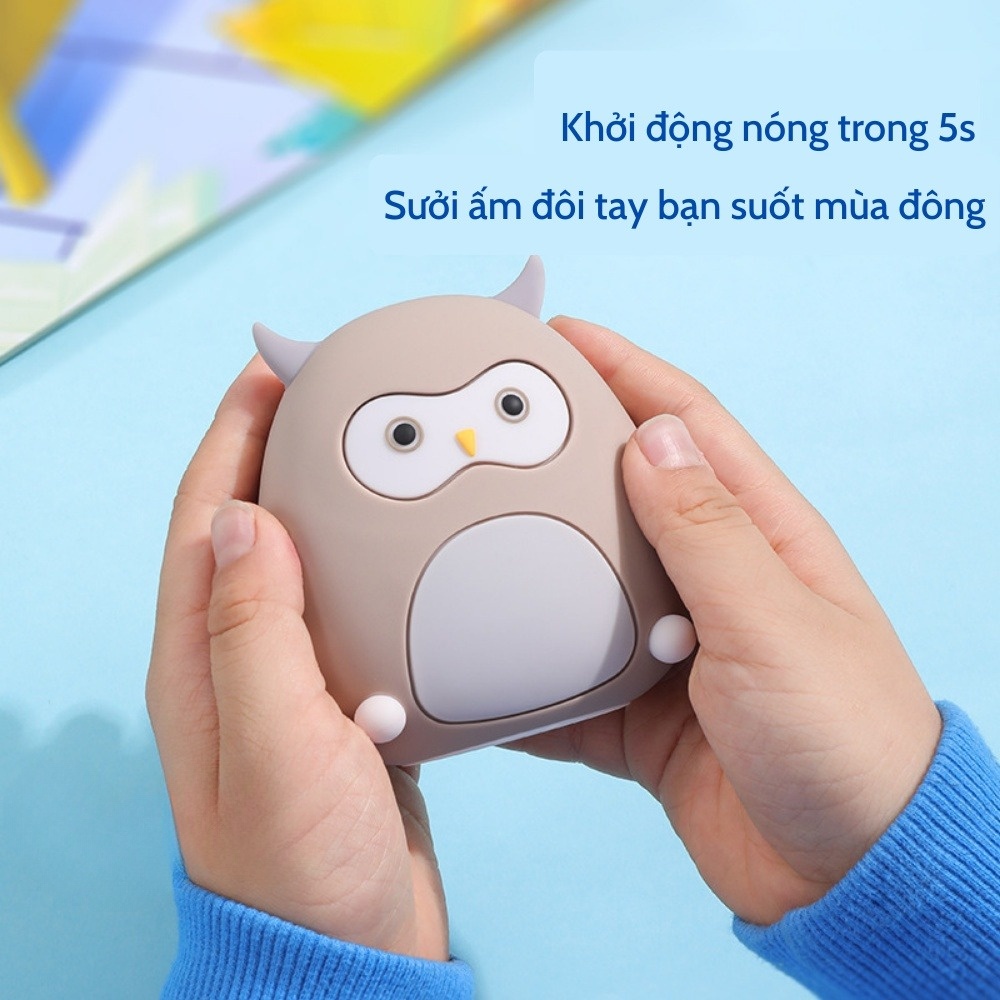 Máy sưởi mini cầm tay kiêm Sạc dự phòng dung tích lớn 6000mAh, máy sưởi mini đa năng