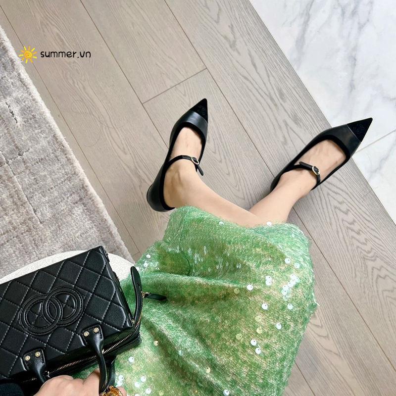 Giày Búp Bê Mary Jane Mũi Nhọn Đế Bằng Màu Sắc Đa Dạng Thời Trang Thu Đông 2022 Cho Nữ