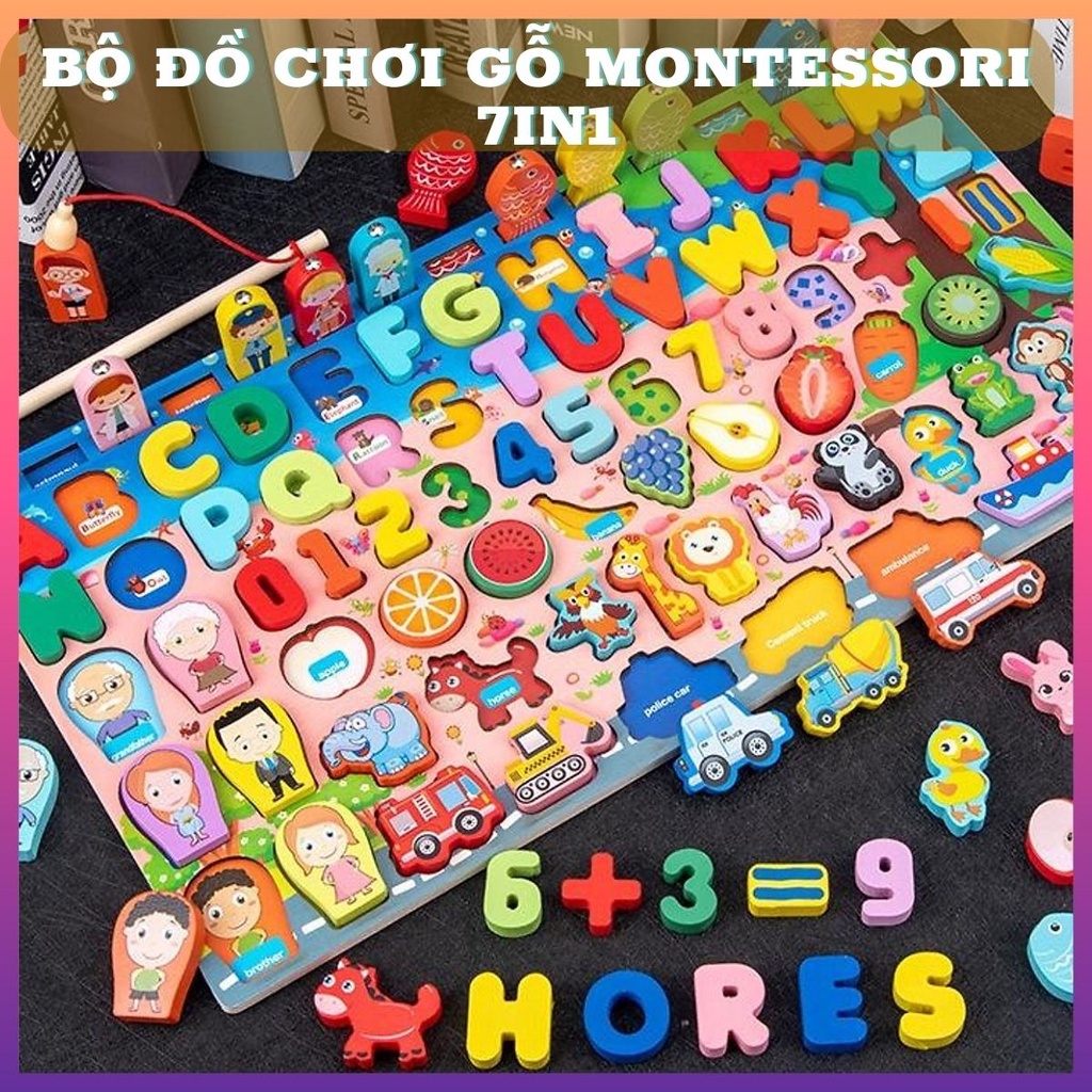 Bộ gỗ 5in1, 6in1, 7in1 Montessori phát triển kỹ năng tư duy sớm cho bé, Sản phẩm của tutikids dành cho con yêu của bạn