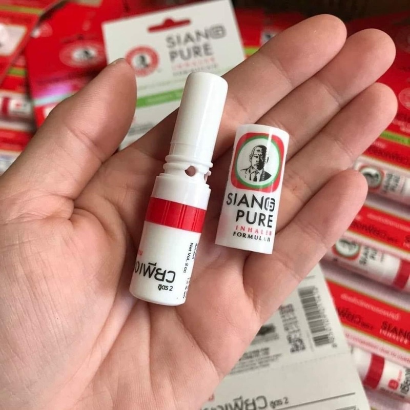 1 Ống Hít Thông Mũi Bạc Hà Hiệu Ông Già Thái Lan Siang Pure, Ống Hít Khô Thông Mũi