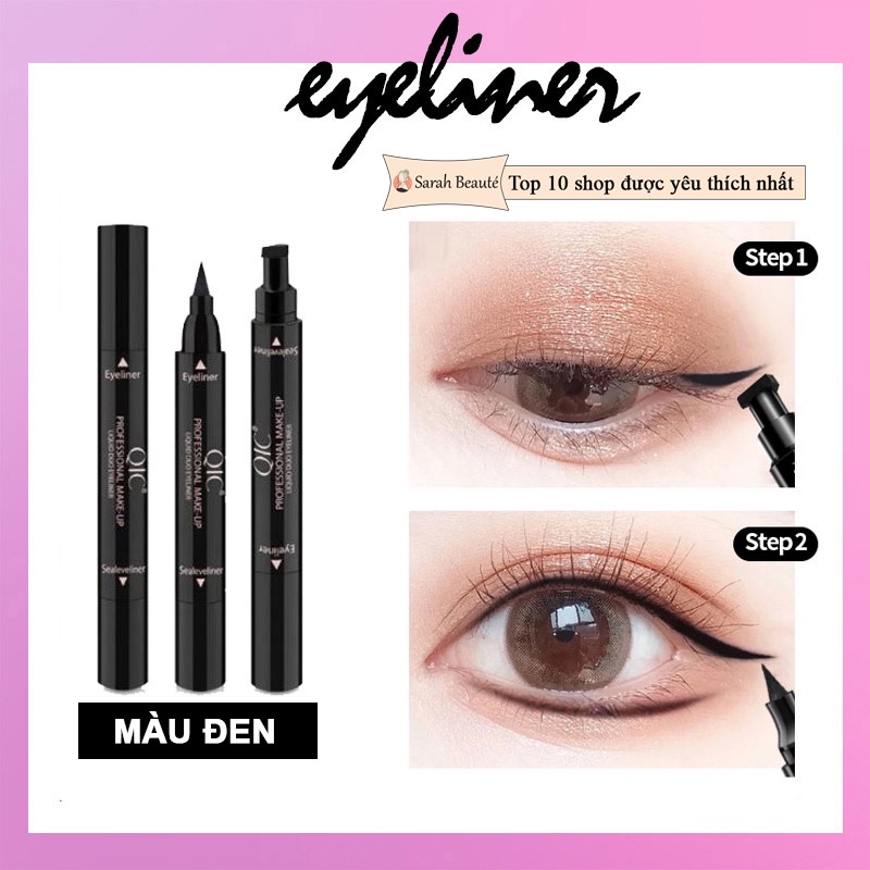 Bút kẻ mắt 2 Đầu Không Trôi, Không Lem Trang Điểm Chuyên Nghiệp , Bút kẻ mắt siêu mảnh - Sarah Beaute