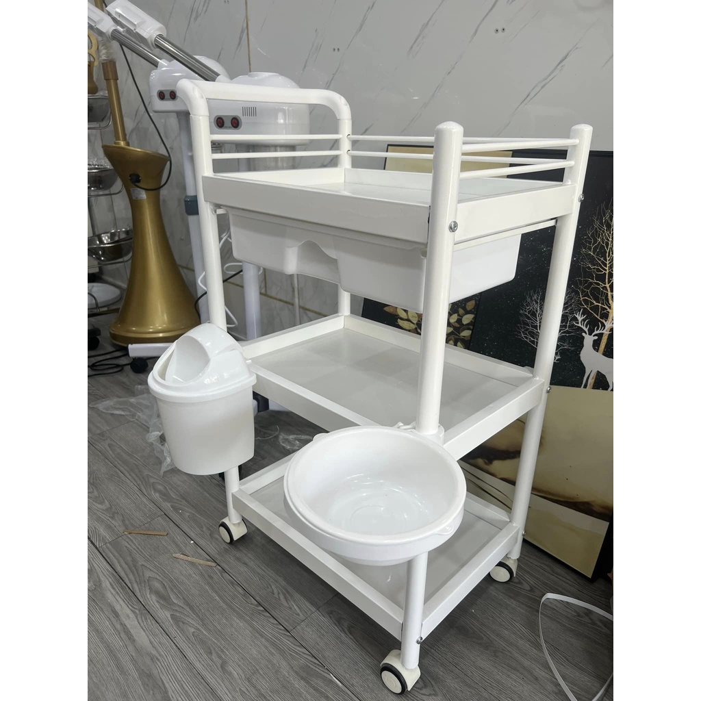 Xe đẩy y tế nhựa 3 tầng chất nhiệu nhựa ABS cao cấp