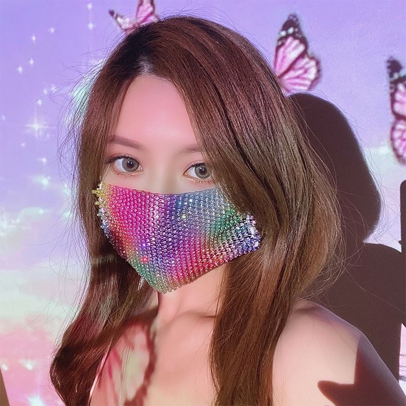 Khẩu trang đính đá 7 màu cao cấp