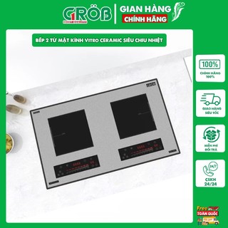 Bếp điện BG Grob - Bếp 2 từ , mặt kính Vitro Ceramic siêu chịu nhiệt