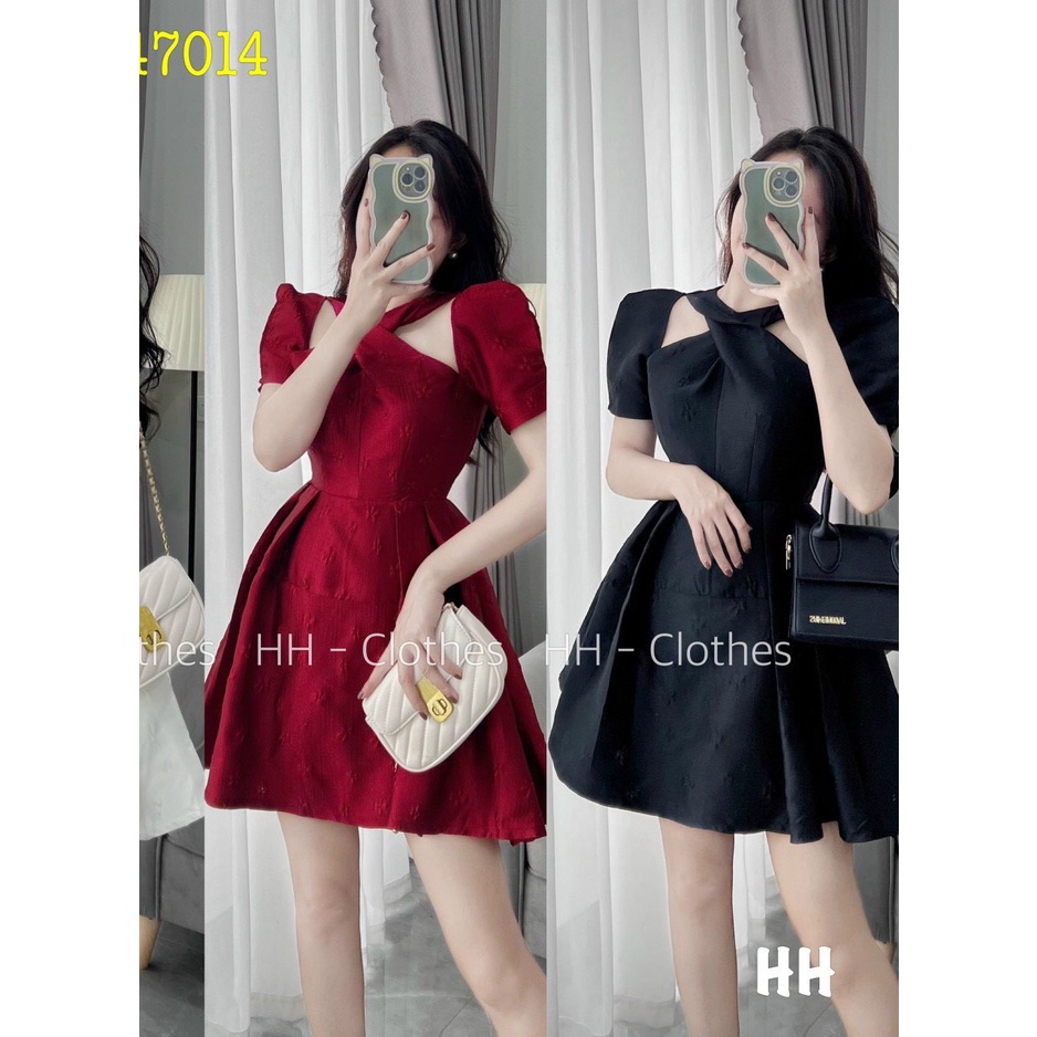 đầm tapa xòe chữ A kiểu cổ chéo tay ngắn hot