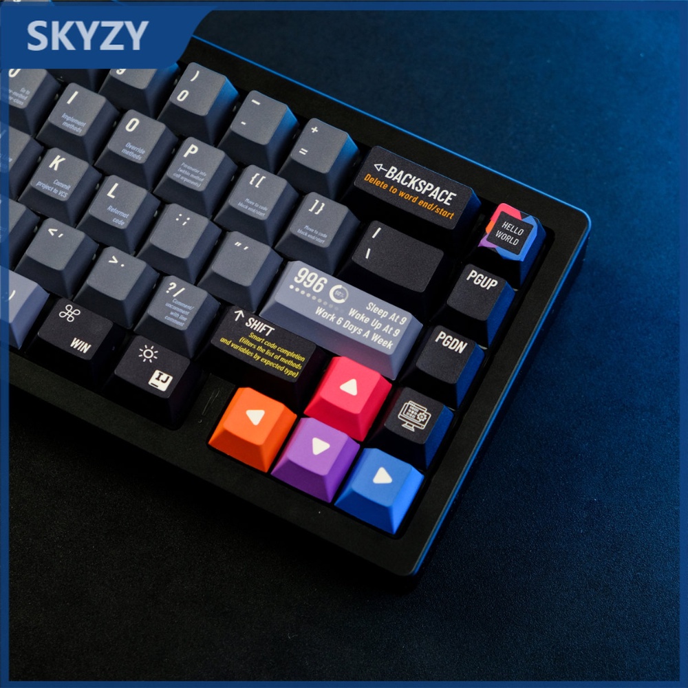 Programmer Keycaps Cherry Profile Lập Trình Viên Đen PBT Dye Sub Bàn Phím Cơ Keycap