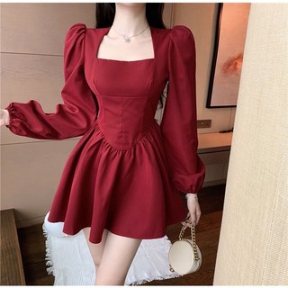Đầm cổ u bo eo