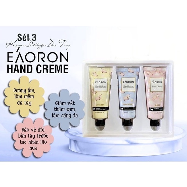Set 3 kem dưỡng da tay Eaoron Hand Creme 80ml của Úc