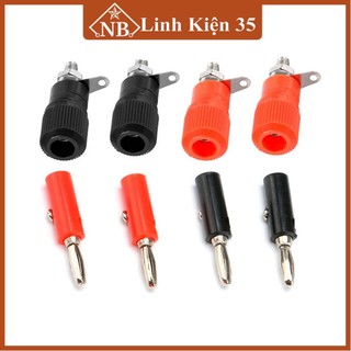 Combo bộ 4 đôi jack nối JS90 và bắp chuối cao cấp (2 JS90 đỏ + 2 JS90 đen + 2 bắp chuối đỏ + 2 bắp chuối đen)