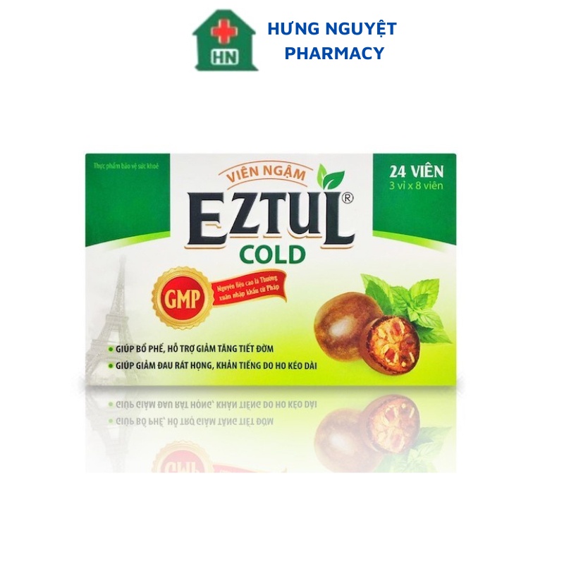 EZTUL COLD viên ngậm giảm đau rát họng, ngứa họng, khản tiếng, ho kéo dài