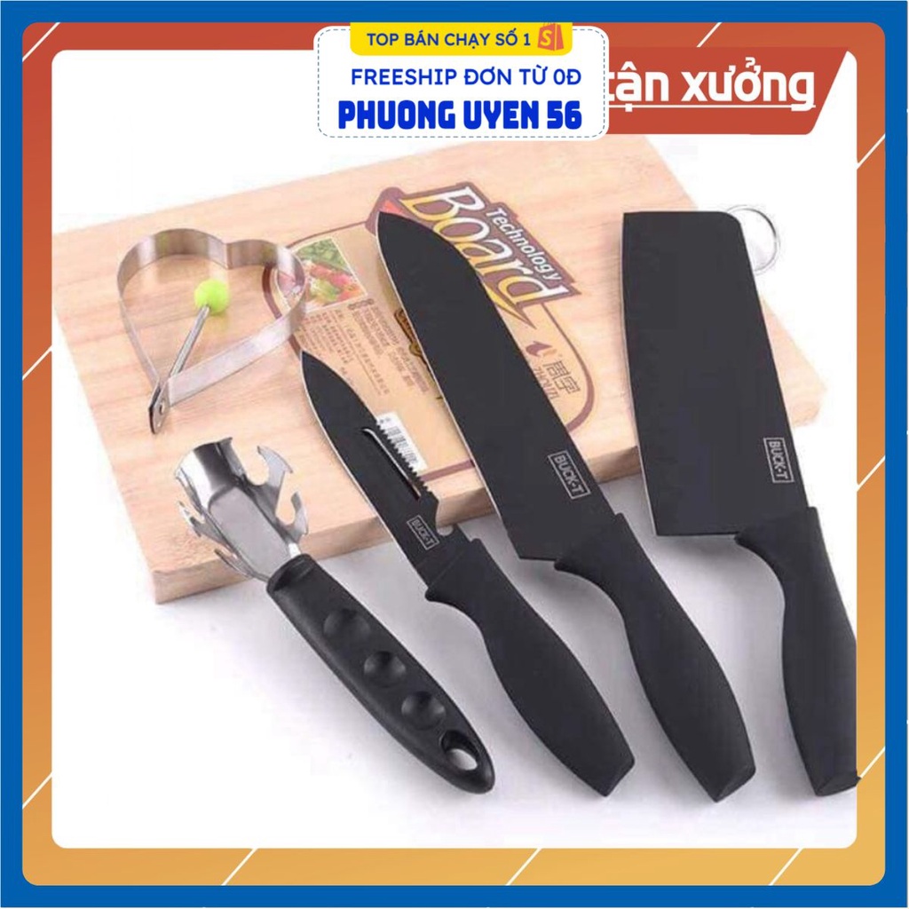 Sẵn hàng combo 10 bộ dao nấu ăn 5 món BUCK BLACK .