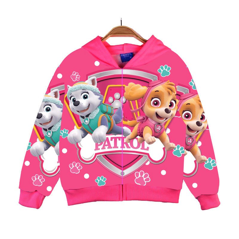 Áo Khoác Bé Gái Hello Kitty, pony xanh, paw patro, Thun Cotton In 3D 2 mặt trước sau , có túi áo - Trang 25 kids - AKB03