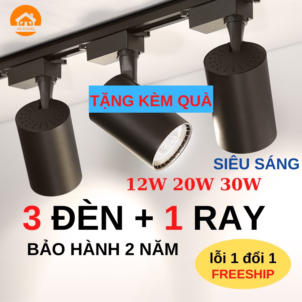 Đèn Rọi Ray Combo 3 Đèn + 1 Thanh Ray Siêu Sáng Tiết Kiệm Điện, Đèn Rọi Trang Trí Shop Quần Áo, Showroom, Nhà Hàng