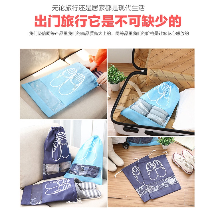 Túi Vải Đựng Giày Đá Bóng Đựng Giày Dép Du Lịch Dã Ngoại Dây Rút Chống Bụi PINKWISH K160