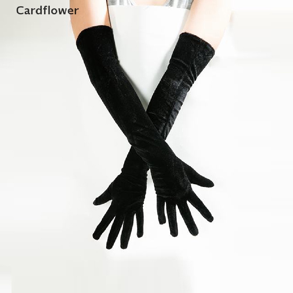 1 Đôi Găng Tay Nhung Dài Giữ Ấm Cho Nữ