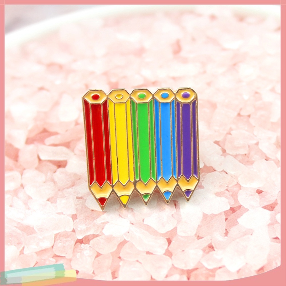 【LK】Cartoon Multicolored Pencils Badge Collar Lapel Brooch Pin Decor Gift