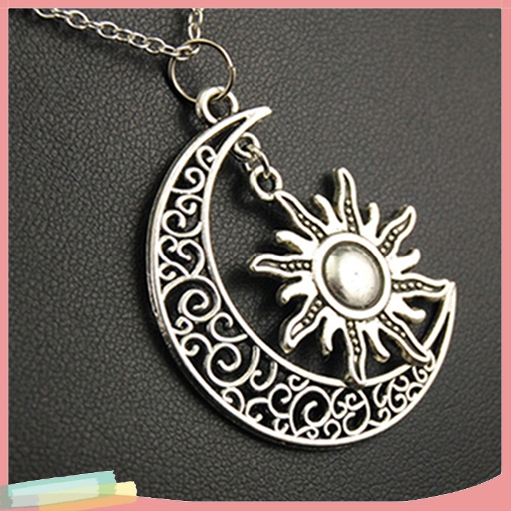 Dây Chuyền Hình Mặt Trăng Và Mặt Trời Phong Cách Cổ Điển Dành Cho Cả Nam Và Nữ
