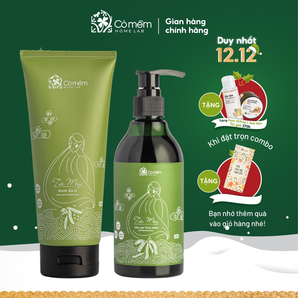 Bộ Gội Xả Tóc Mây An Toàn Chiết Xuất Bồ Kết Cỏ Mềm
