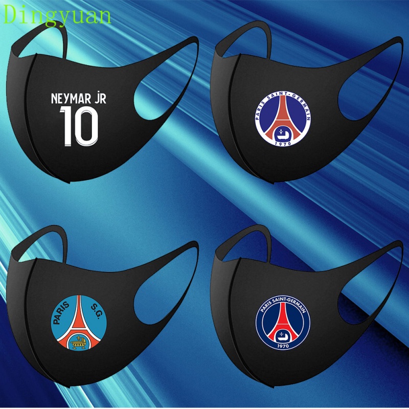 Mingyuan Paris Saint Germain F.C. Khẩu Trang Màu Đen Bằng Lụa Lạnh Mềm Chống Bụi Có Thể Giặt Và Tái Sử Dụng Phong Cách Hàn Quốc PSG Messi Neymar Mbapp GYG