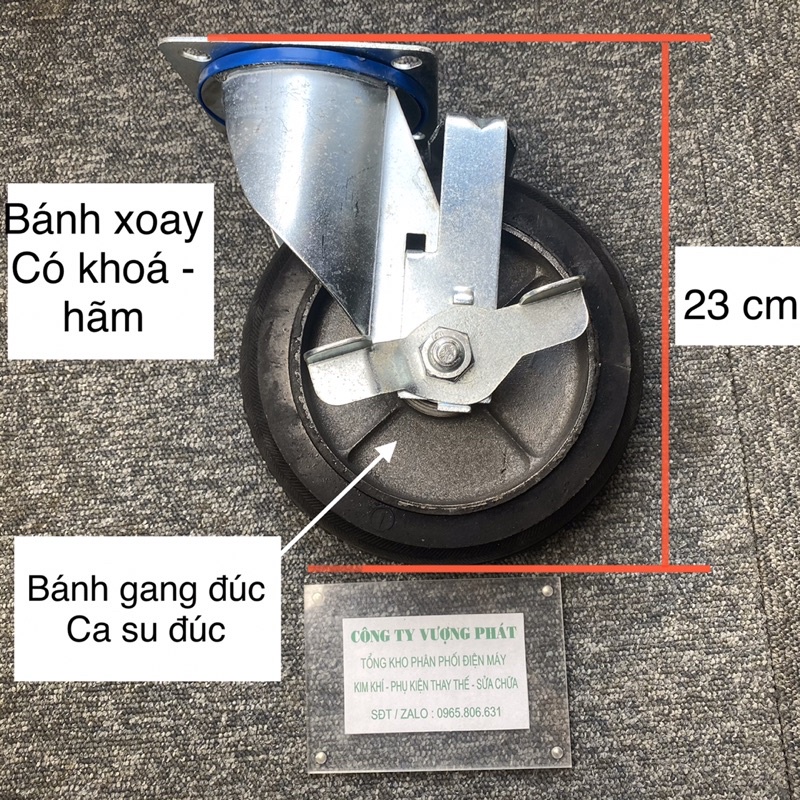 BÁNH XE ĐẨY HÀNG CA SU GANG ĐÚC CHỊU TẢI 1 TẤN