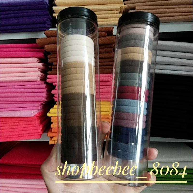 Set 20 dây buộc tóc cột tóc đơn giản KÈM ống đựng