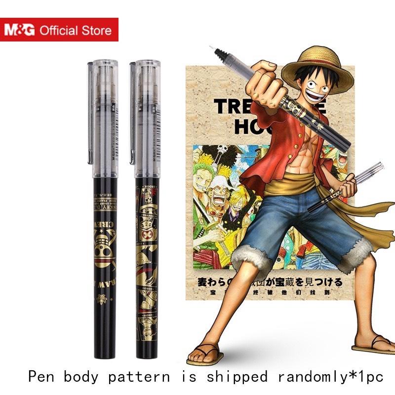 Bút bi chính hãng M&G x toei animation màu vàng đen phong cách anime One Piece