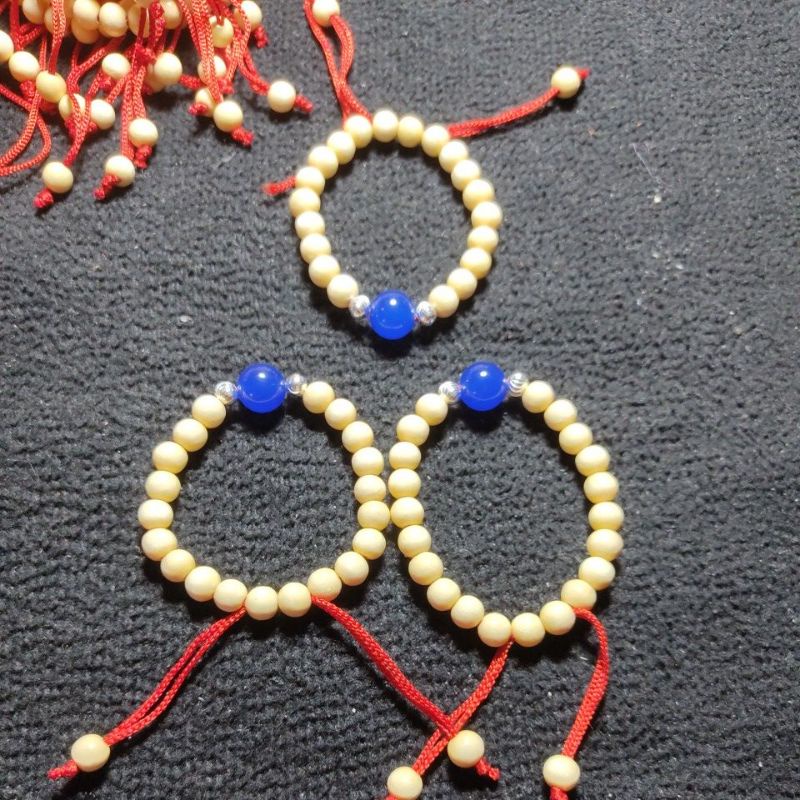 Vòng dâu phối bi bạc đá phong thủy cho bé