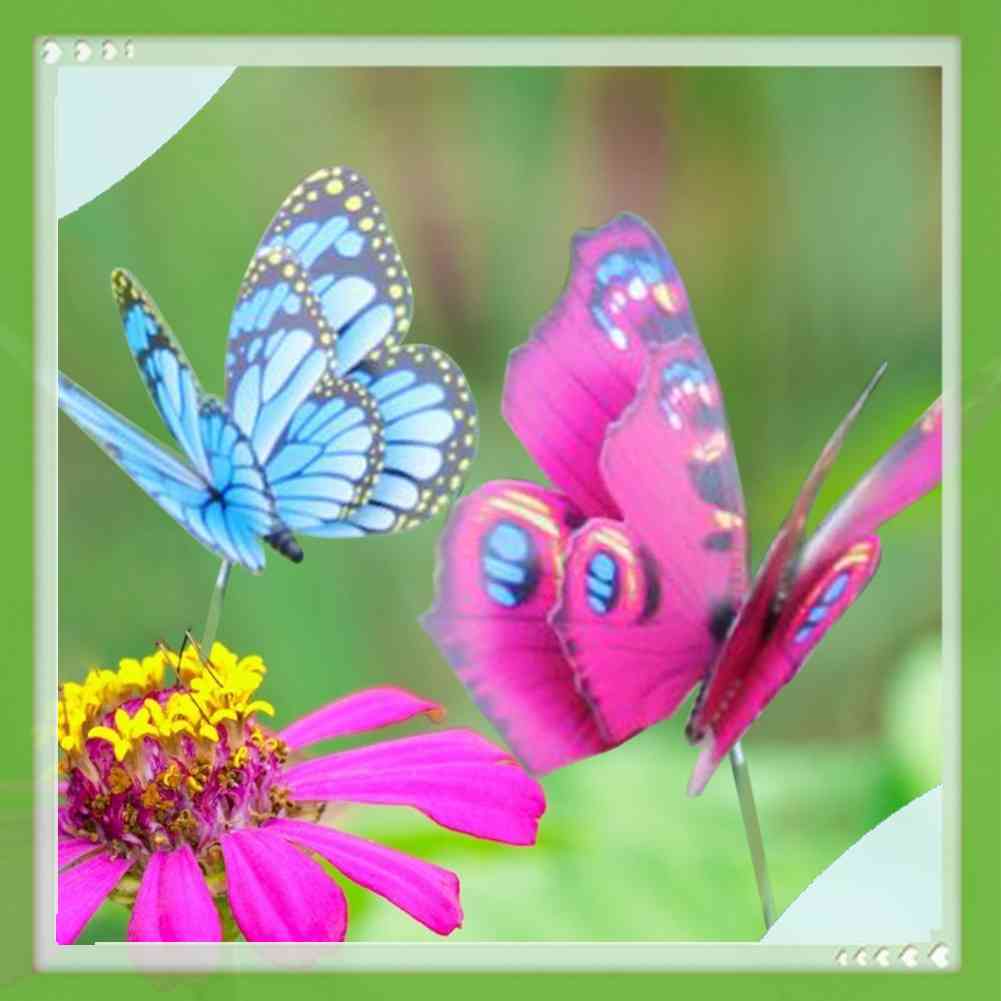 4 Con Bướm Bằng Nhựa PVC 7 / 12cm Trang Trí Sân Vườn