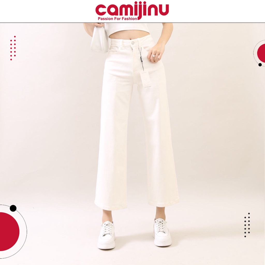 Quần Jeans Nữ Suôn Lỡ Trắng