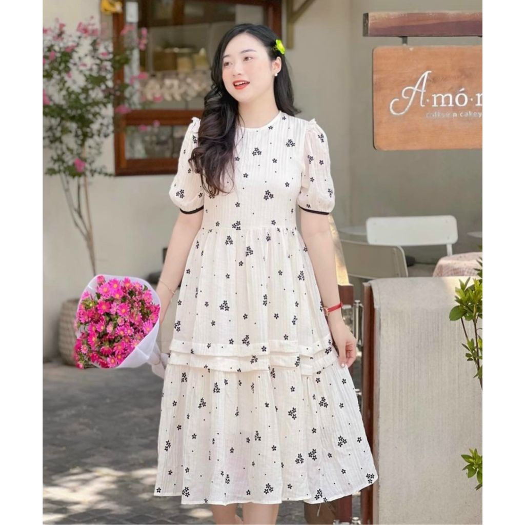 Đầm Bầu Váy Bầu Mùa Hè Vải Mát Dáng Xòe Thiết Kế Xinh Xắn Đi Chơi Dự Tiệc Đi Làm MSP521 Mom and Baby